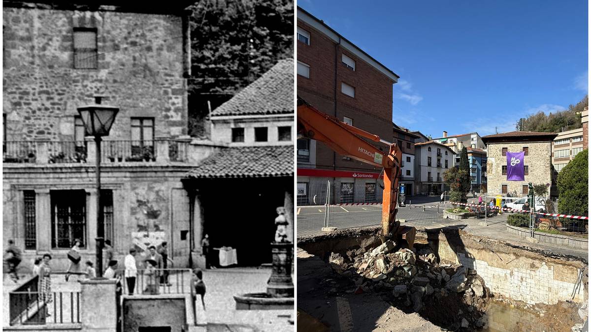 Komun publikoa izan zenaren arrastoak bistaratu dituzte Kalebarren plazako obrek