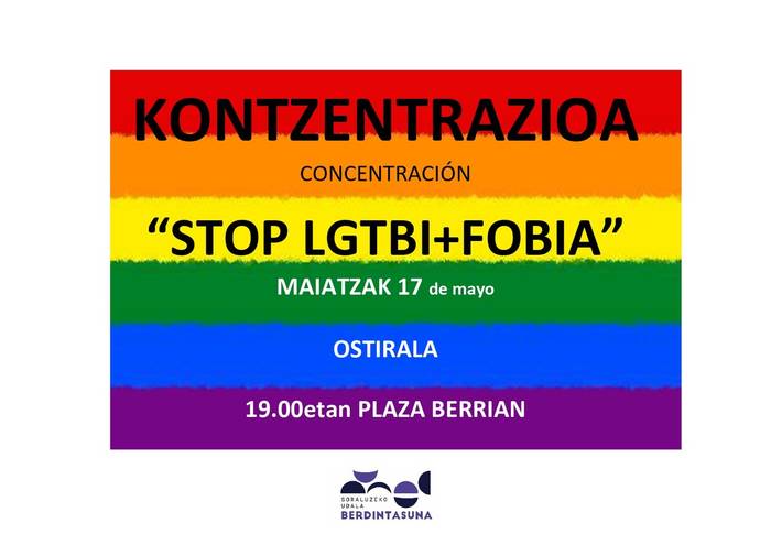 Elkarretaratzea: "STOP LGTBI+fobia"