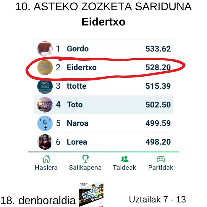 Egunean Behin (18) Ermuan:  10. astea