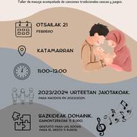 Masaje tailerra, euskal tradiziozko kantu txiki eta jolasekin