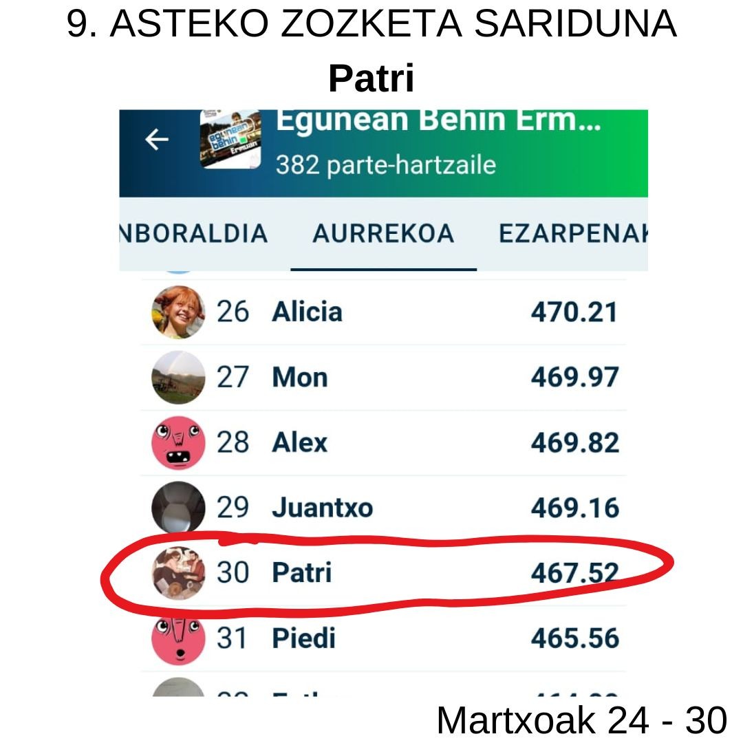 Egunean Behin (17) Ermuan: 9. astea