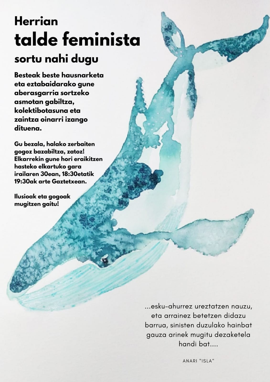 Talde feminista eratzeko bilera gaur arratsaldean