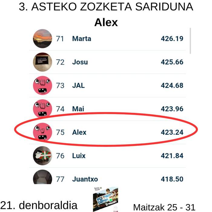 Egunean Behin (21) Ermuan: 3. astea