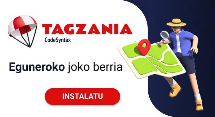 Tagzania joko geografikoa atera du Eibarko CodeSyntax enpresak