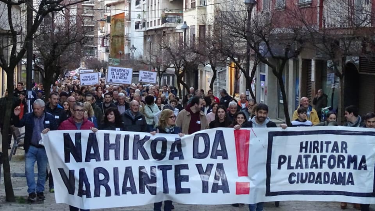 Saihesbidearen aldeko plataformak manifestazioa deitu du datorren ostiralerako, “Nahikoa da! Saihesbidea orain!” lelopean