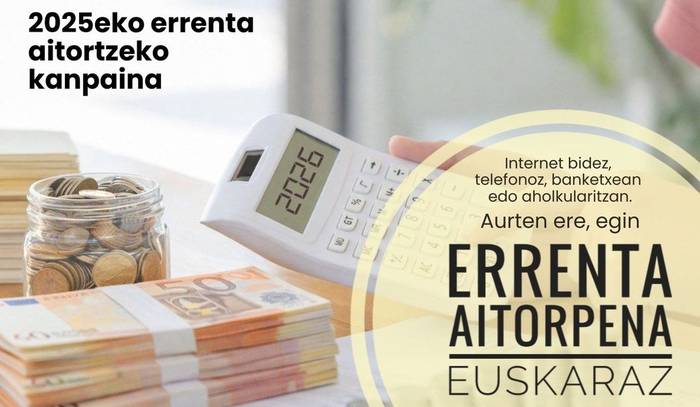 Errenta aitorpena euskaraz egiteko deia egin dute