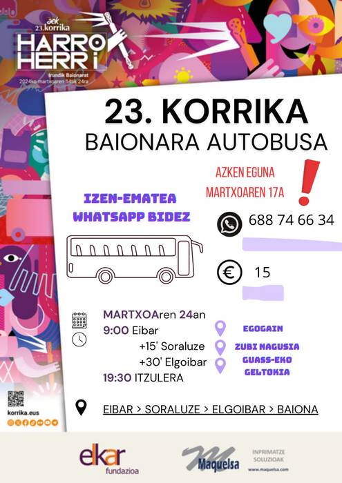 Korrikaren amaiera Baionan (Autobusa)