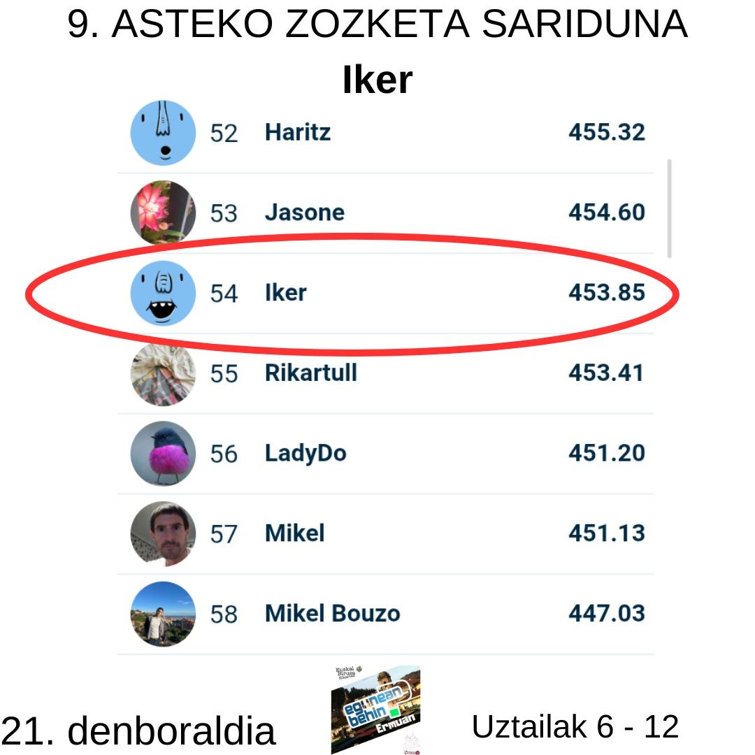 Egunean Behin (21) Ermuan: 9. astea