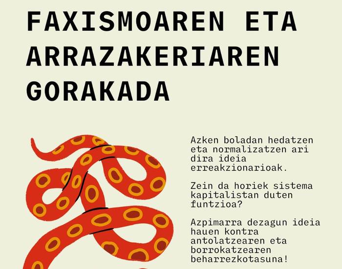 Hitzaldia: 'Faxismoaren eta arrazakeriaren gorakada'