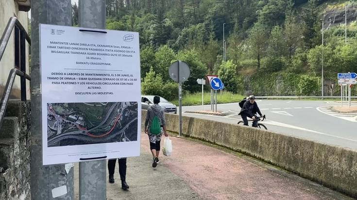Ermua-Eibar tartea moztuko dute bihar, ibilgailuentzat partzialki, oinezkoentzat erabat