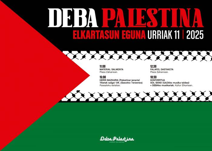 Deba Palestina Elkartasun Eguneko bazkarirako txartel eta material salmenta