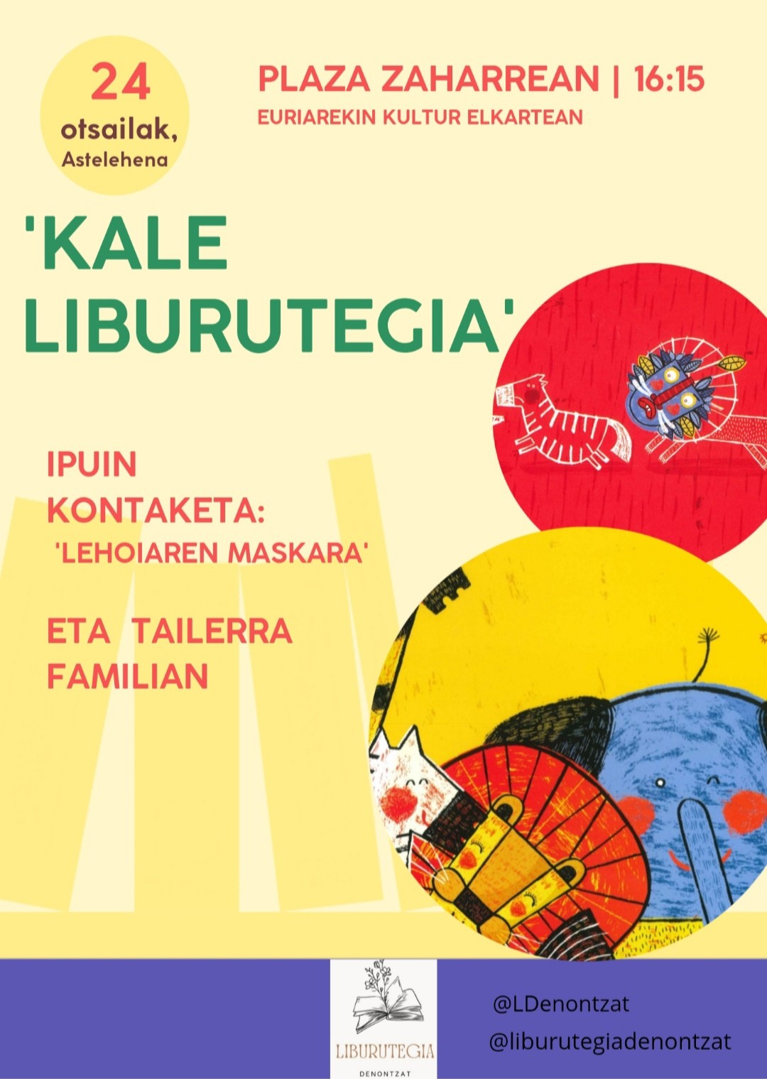 'Kale liburutegia' astelehenean