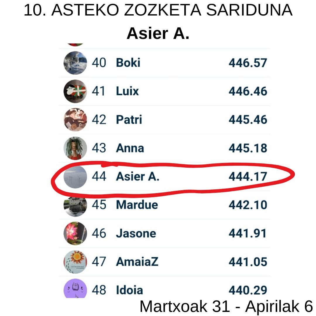 Egunean Behin (17) Ermuan: 10. astea