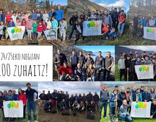Baso Biziak elkartekoek 2.100 zuhaitz landatu dituzte neguan