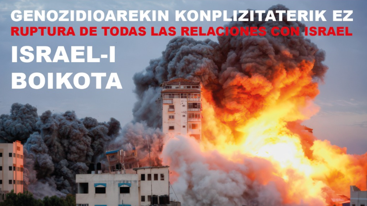 Manifestazioa ostiral honetan, Israelek palestinar herriaren aurka egindako bonbardaketak salatzeko