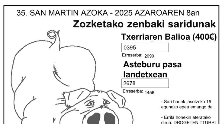 San Martin azokako txerriaren errifaren zenbaki sarituak