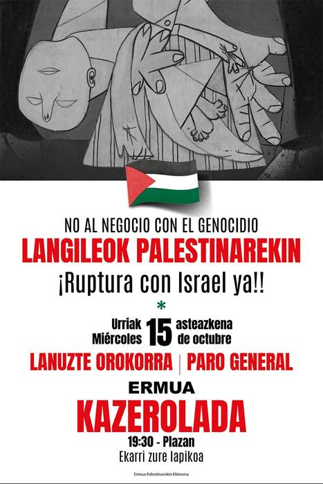LAN-UZTE orokorra eta KAZEROLADA Palestinaren alde