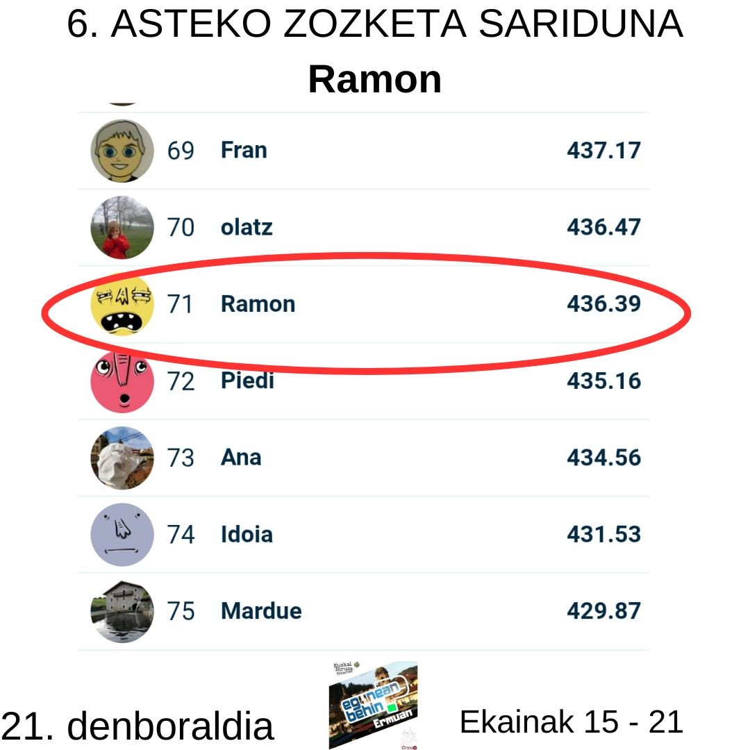 Egunean Behin (21) Ermuan: 6. astea