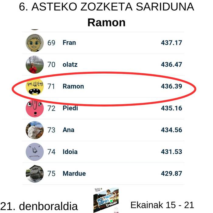 Egunean Behin (21) Ermuan: 6. astea