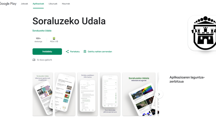 Soraluzeko Udaleko aplikazioa dagoeneko eskuragarri dago Android eta iOS sistema eragileetarako