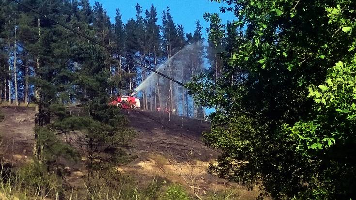 Suak bi hektareako lursaila erre zuen Uparitzaga baserri ondoan