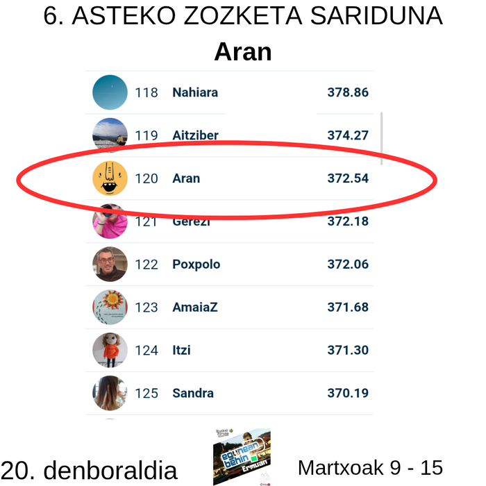 Egunean Behin (20) Ermuan: 6. astea