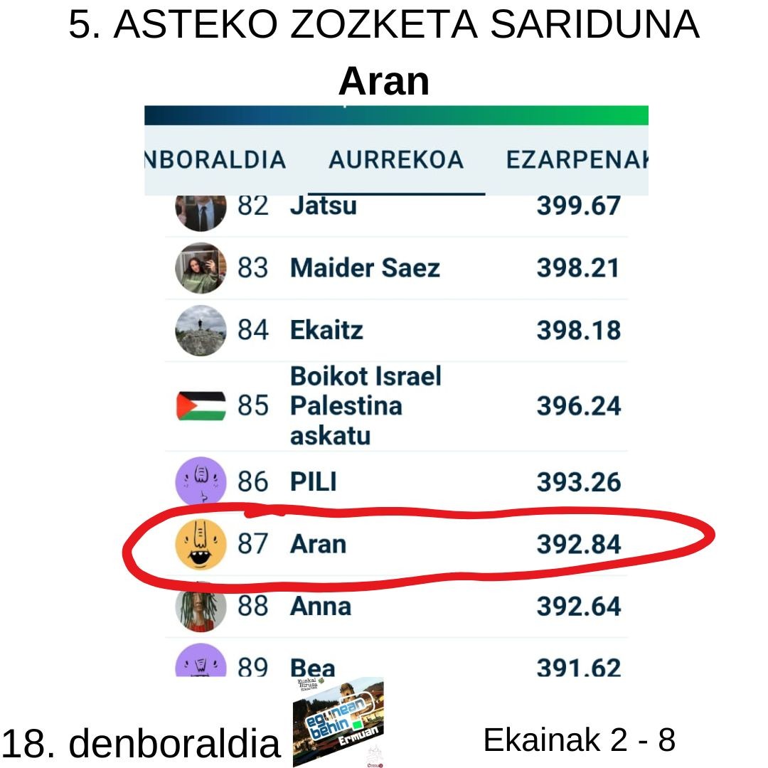 Egunean Behin (18) Ermuan: 5. astea