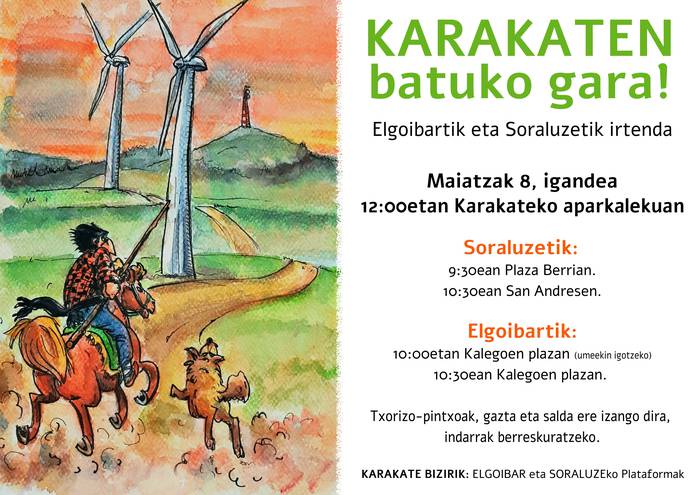 Mendi martxa Karakatera parke eolikoaren aurka