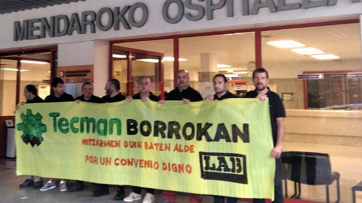 Greba mugabagea hasi dute Mendaroko Ospitaleko Tecman enpresako beharginek