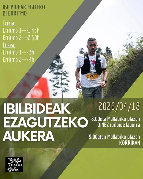 Zazpi Pago lasterketaren ibilbideak ezagutzeko irteera