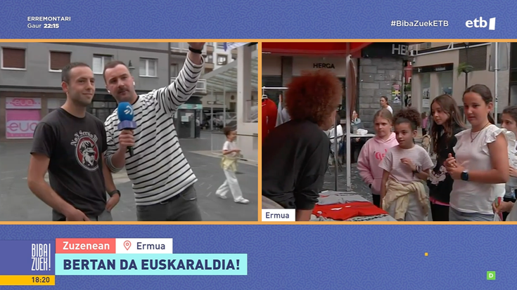 Biba Zuek! saioak zuzenean emititu zuen Ermuko Euskaraldiko postutik atzo