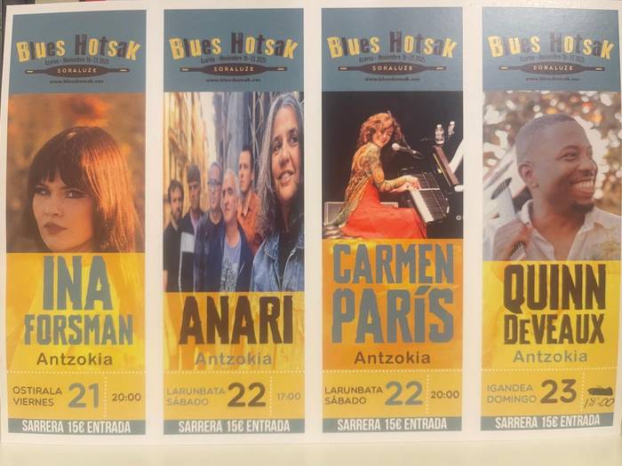 Blues Hotsak jaialdirako sarrerak salgai eta zuhaitz landaketarako eta Dolmenen Ibilbiderako izen-emateak zabalik