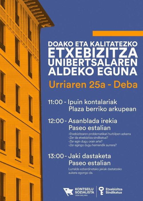 Doako eta kalitatezko etxebizitza unibertsalaren aldeko eguna