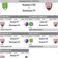 Soraren asteburuko partiduak