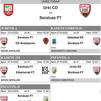 Soraren asteburuko partidak