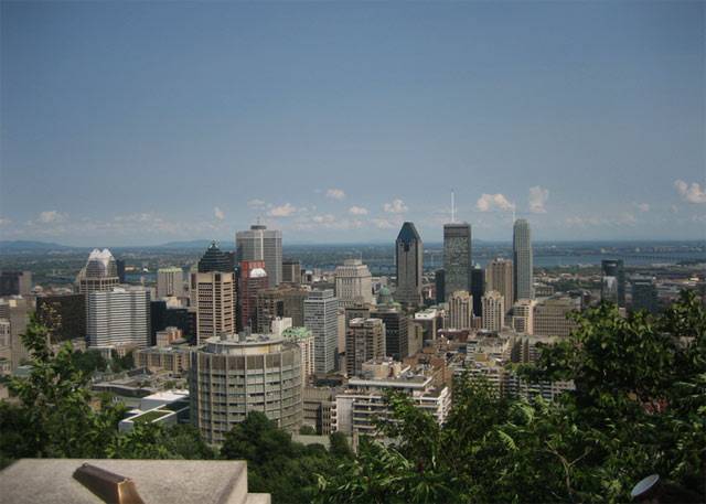 Montreal hiriaren zati bat Mont Royal menditik. Menditxo horrek ematen dio izena hasieran Ville Marie zen hiriari.