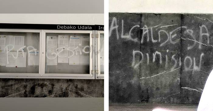 Debako Udalak asteburuan gertatutako ekintza bandalikoak gaitzetsi ditu