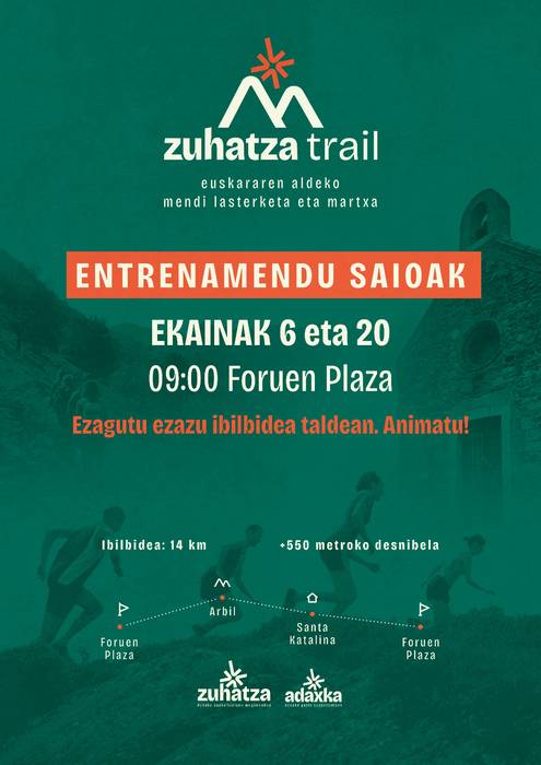Zuhatza Trail prestatzeko entrenamendu saioa