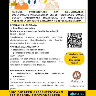 Suizidioaren prebentziorako eta osasun emozionala sustatzeko jardunaldia