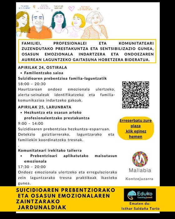 Suizidioaren prebentziorako eta osasun emozionala sustatzeko jardunaldia