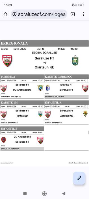 Etxean jokatuko dute Erregionalek, domekan