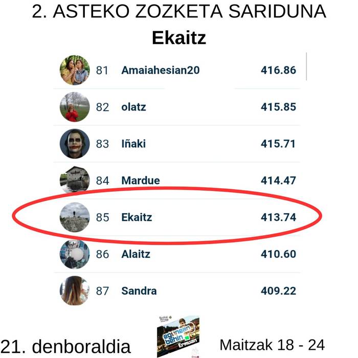 Egunean Behin (21) Ermuan:  2. astea
