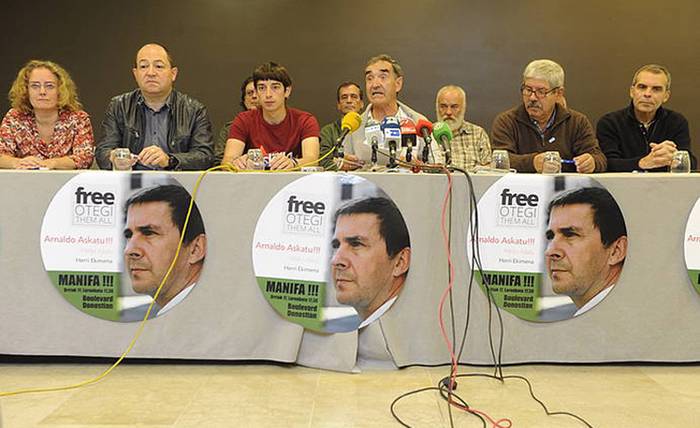 Arnaldo Otegi libre uztea eskatzeko manifestazioa egingo dute Donostian zapatuan