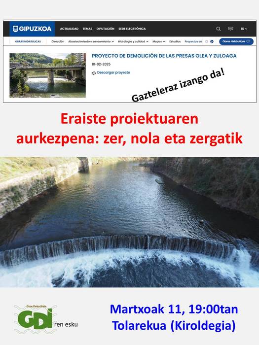 Olea eta Zuloaga botatzeko proiektuaren aurkezpena