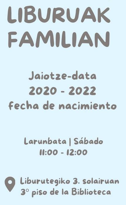 "Liburuak familian" haurrentzako irakurketa kluba