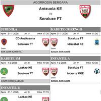 Soraren asteburuko partiduak