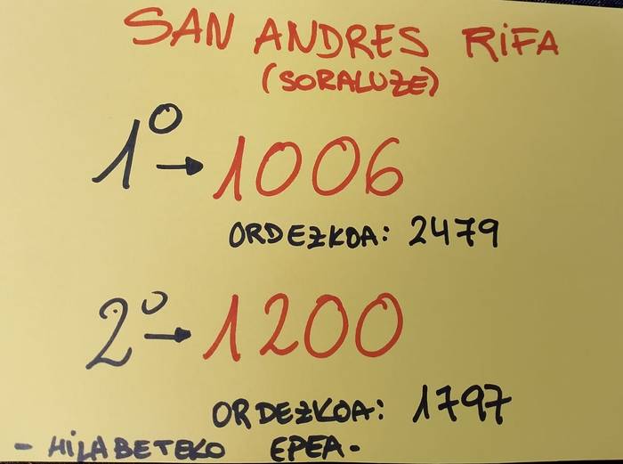 San Andresko errifaren zenbaki sarituak