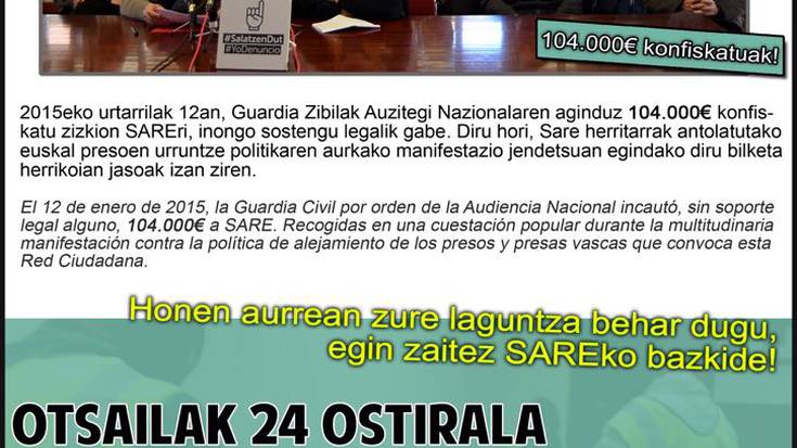 Ekonomikoki laguntzeko eskatu du Sarek, bazkide eginez