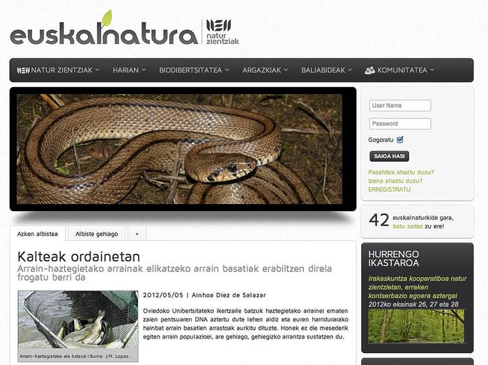 EuskalNatura.net webgunea "modernoagoa, erabilterrezagoa eta partehartzailegoa" egin dute