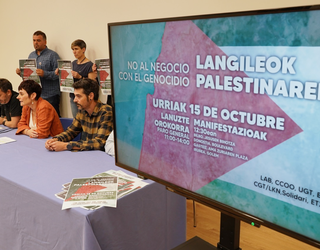 Greba, lanuzteak eta mobilizazioak izango dira gaur Palestinaren alde